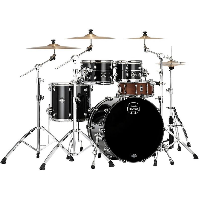 Mapex Saturn Evolution Classic Birch 4-Piece Shell Pack with 22 in. Bass Drum Piano Black