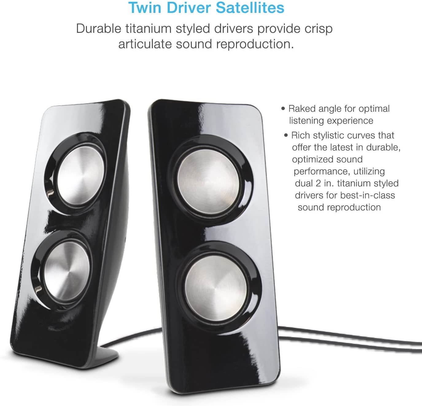 2.1 Speaker Sound System with Subwoofer and Control Pod - Great for Music, Movies, Multimedia PCs, Macs, Laptops and Gaming Systems