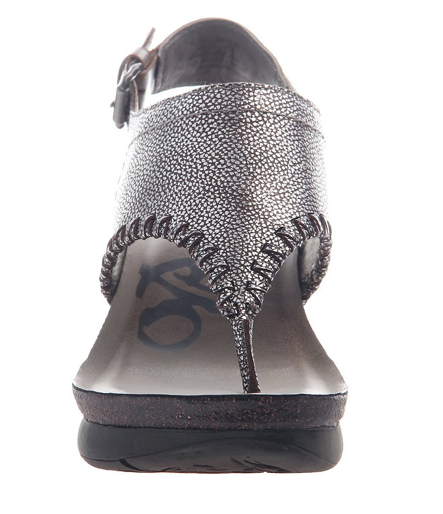 OTBT Meditate Metallic Leather Thong Wedges