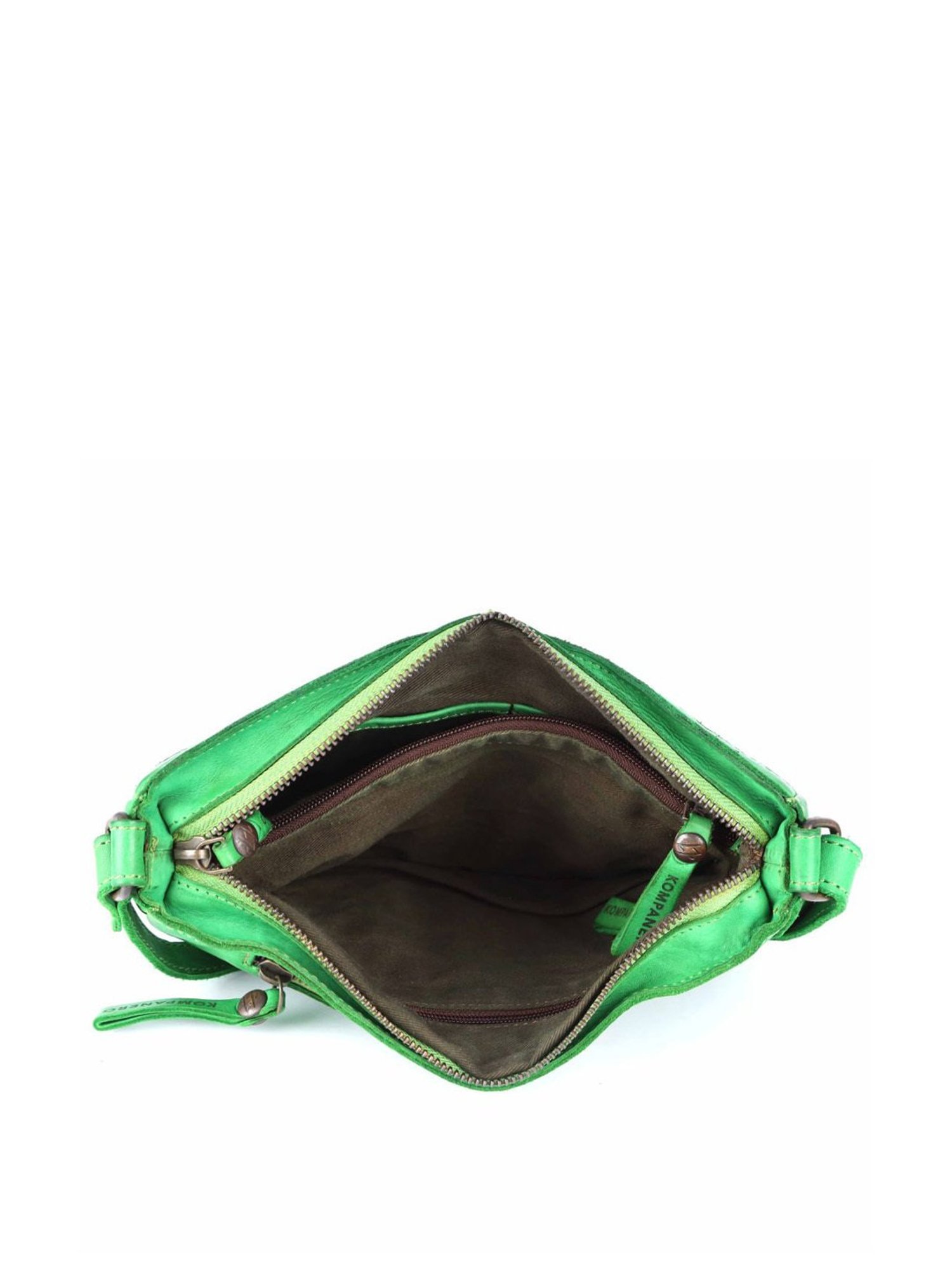 KOMPANERO Valentina Light Green Leather Textured Sling Handbag