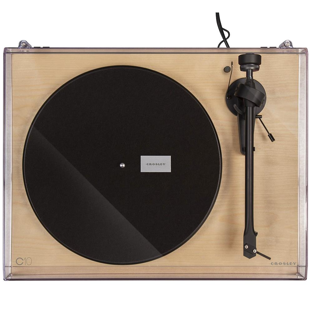 Crosley C10A-NA 2-Speed Pro-Ject Tone Arm Manual Belt Driven Turntable - Natural