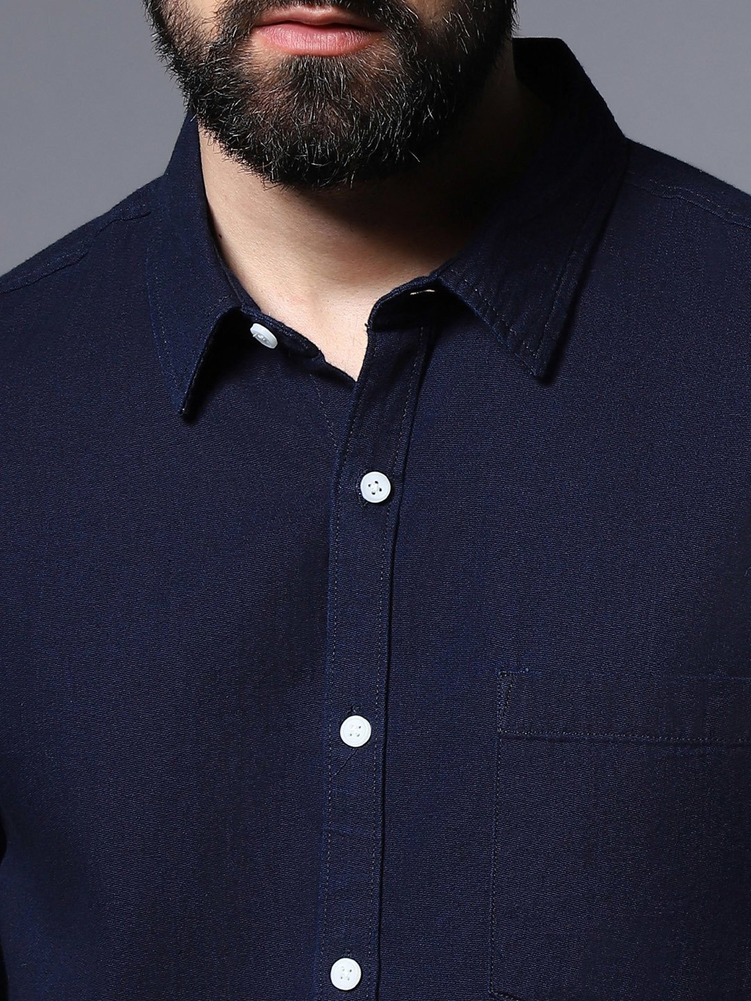 High Star Navy Relaxed Fit Shirt