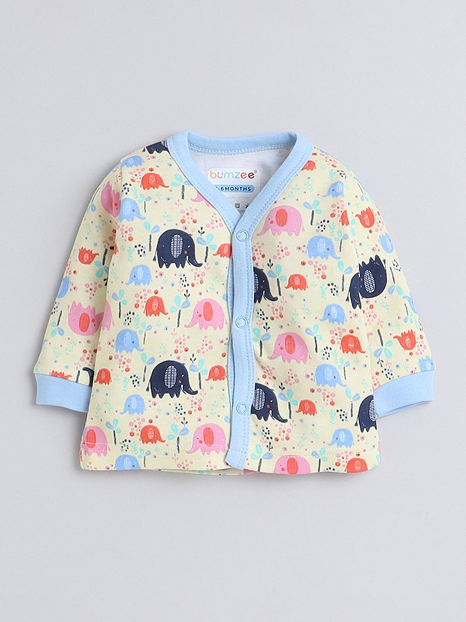 Bumzee Girls Yellow Printed Full Sleeves Jhabla with Pyjamas