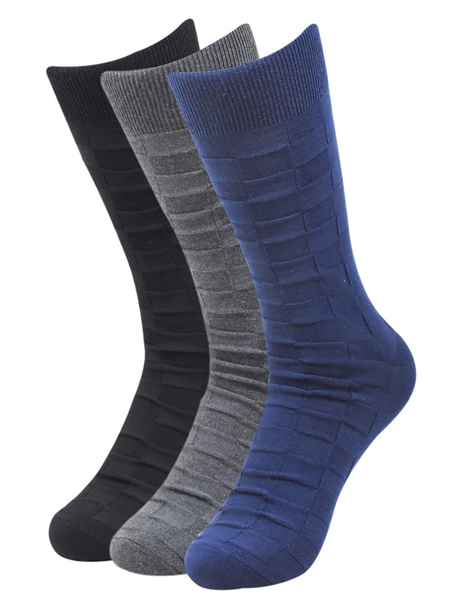 Balenzia Multicolor Free Size Self Pattern Socks - Pack of 3