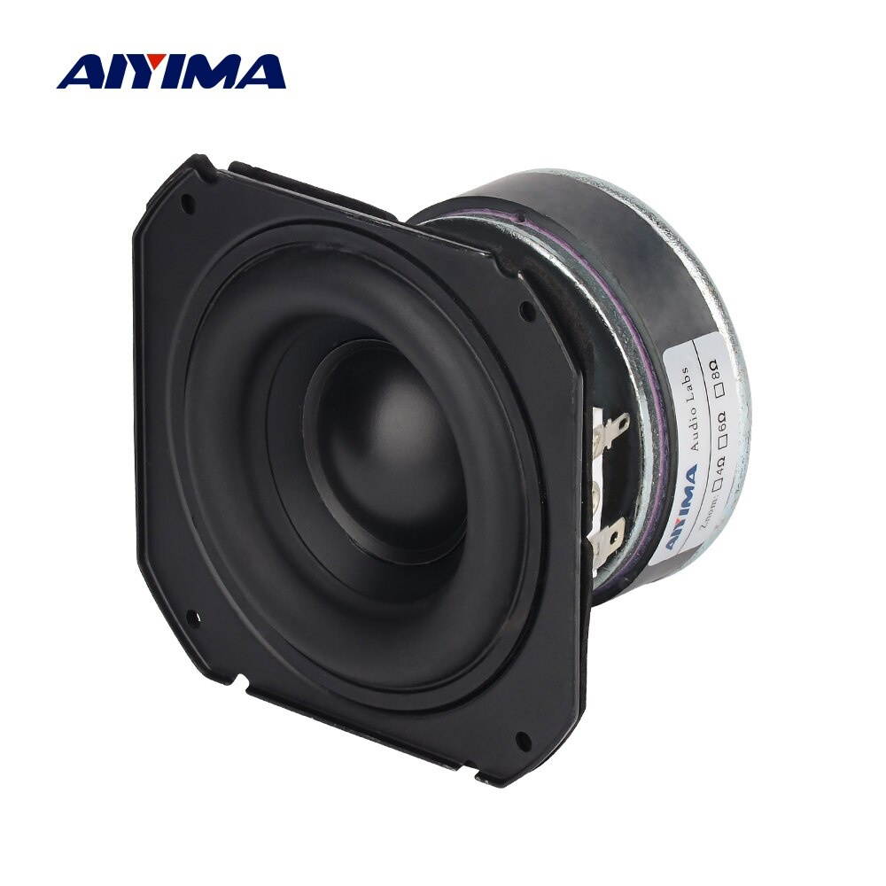1Pcs 3.5 Mid-woofer Speaker Rubber Edge Long Stroke Bass Audio Speaker 2 Ohm 30W HiFi Home Theater Loudspeaker