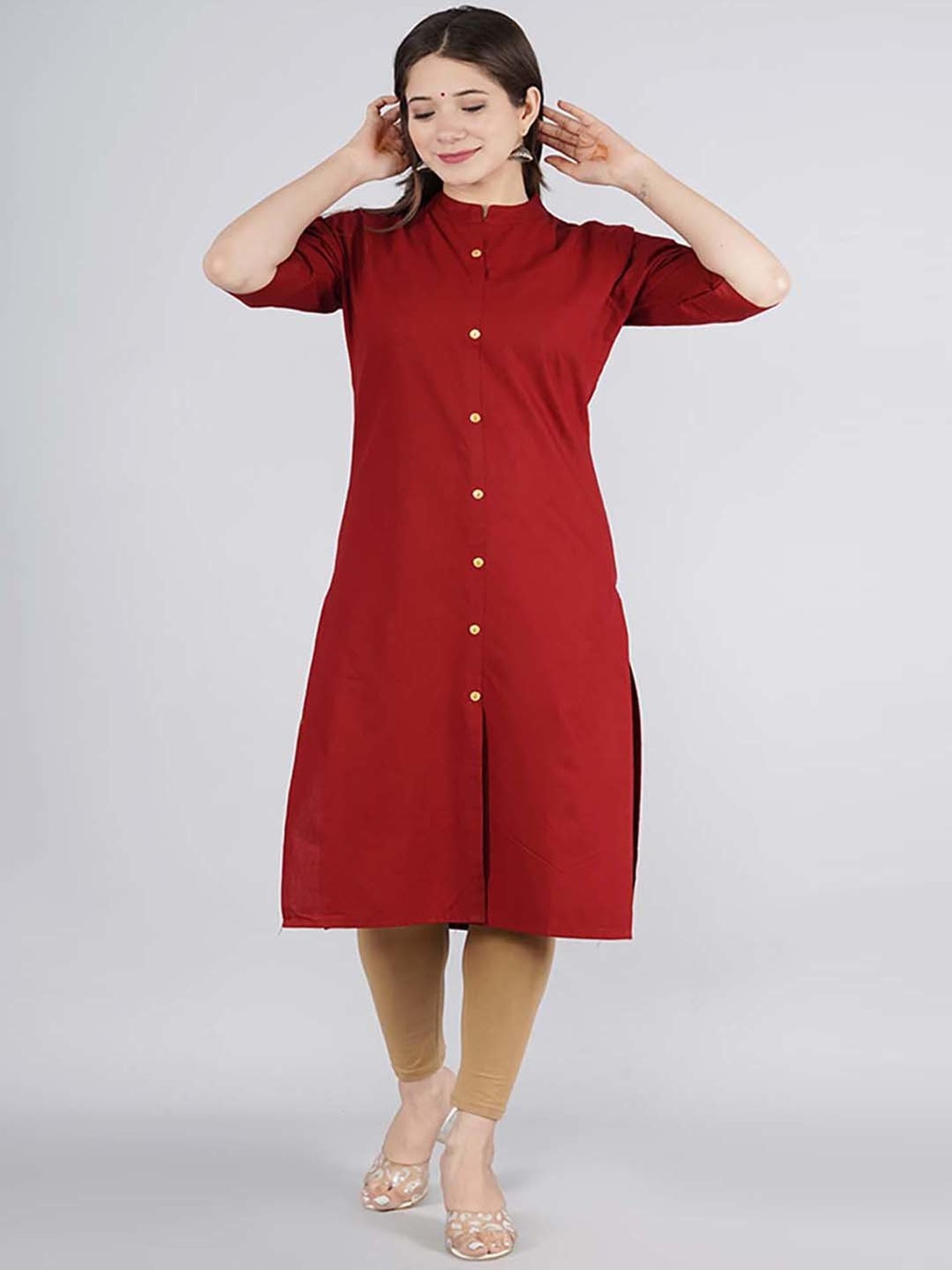 Fusion Beats Light Grey Embroidered A Line Kurta