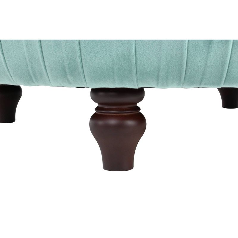 Large Round Velvet Pouf Ottoman Blue - Olivia & May