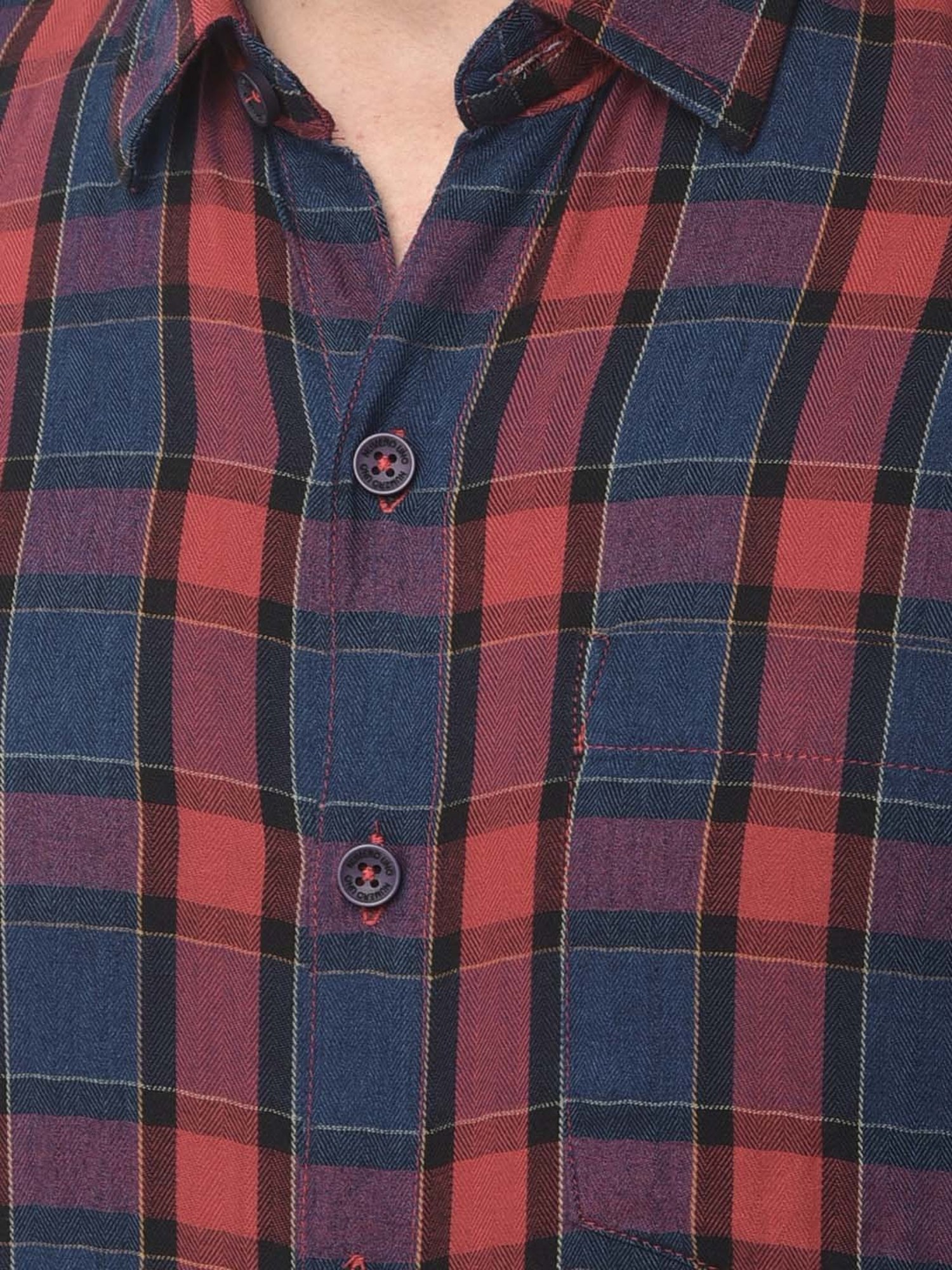 NUMERO UNO Red Slim Fit Check Shirt