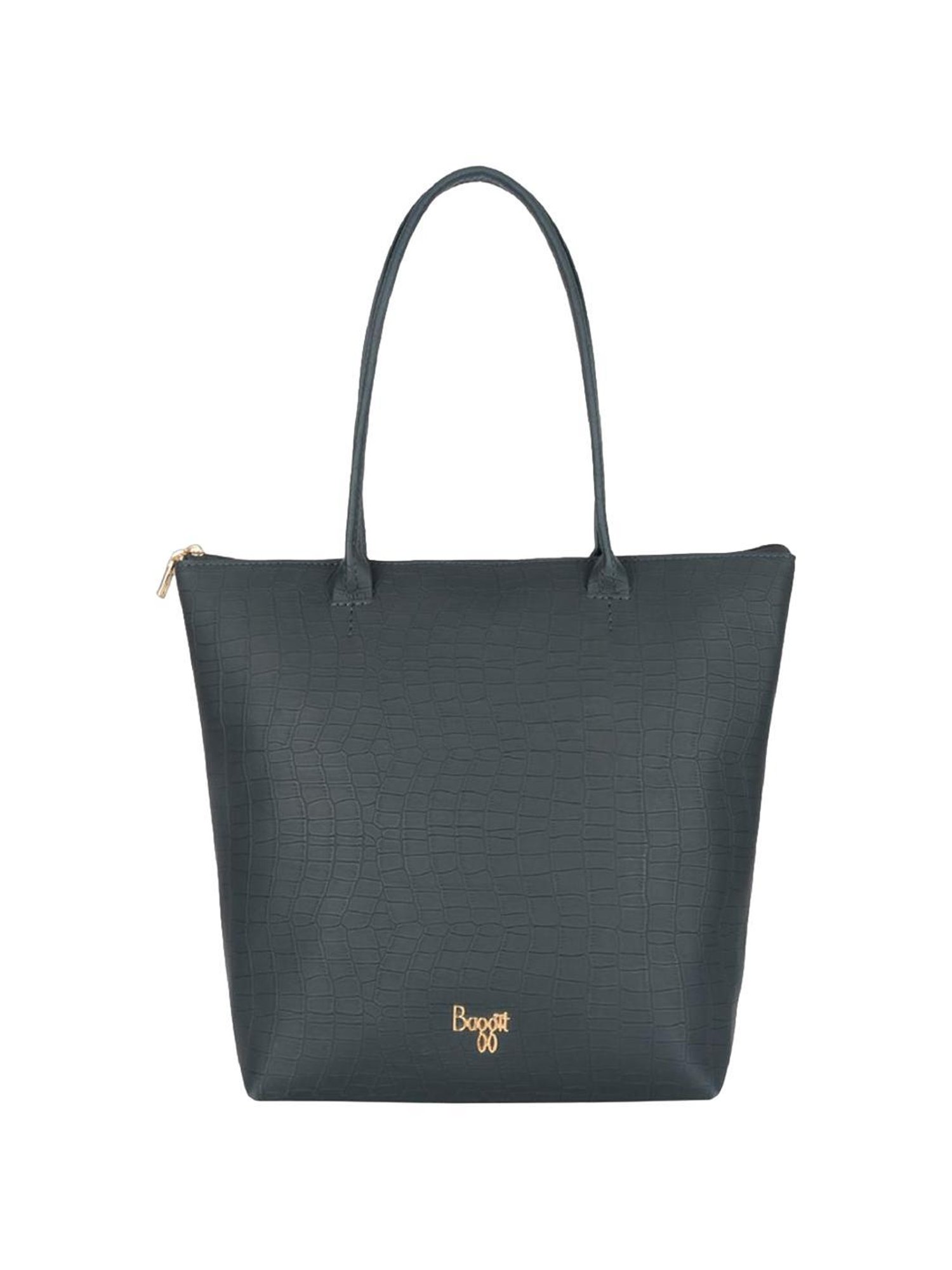 Baggit Barcelona Blue PU Textured Tote Handbag