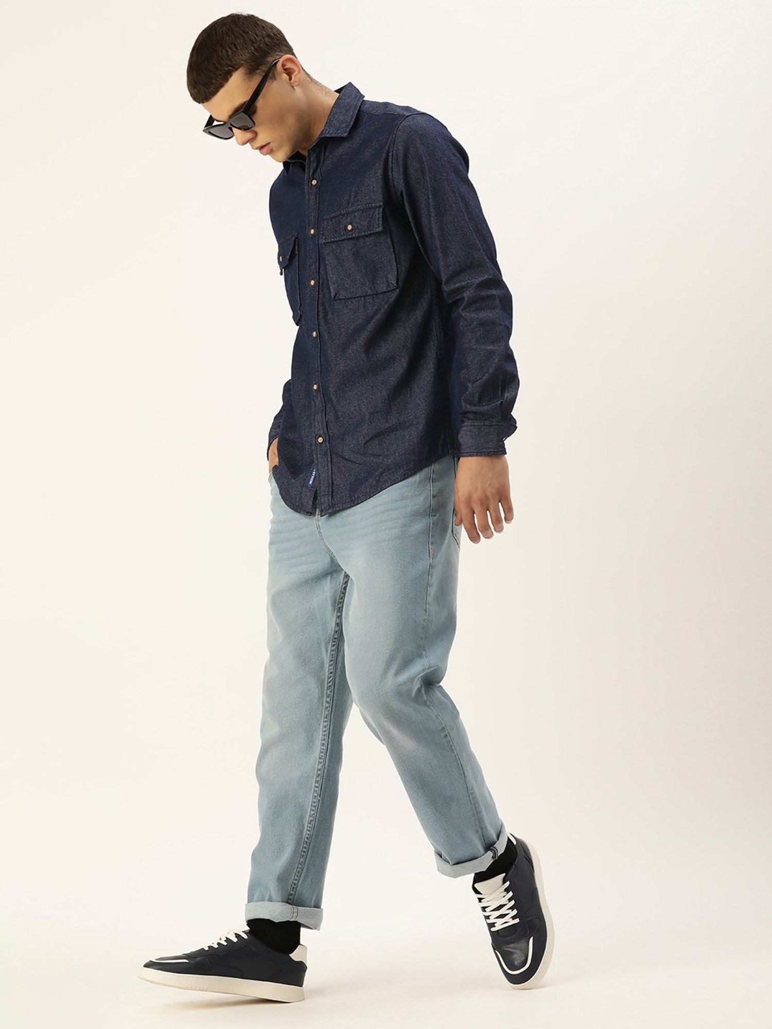 Bene Kleed Navy Regular Fit Denim Shirt