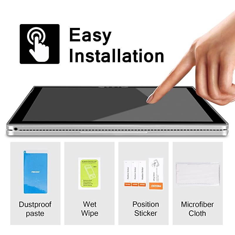 Screen Protector for New Surface Pro 5, Ultra Clear/High Response/Tempered Glass, Compatible for Microsoft Surface Pro 6/ Pro 2017/ Pro4 12.3 Inch