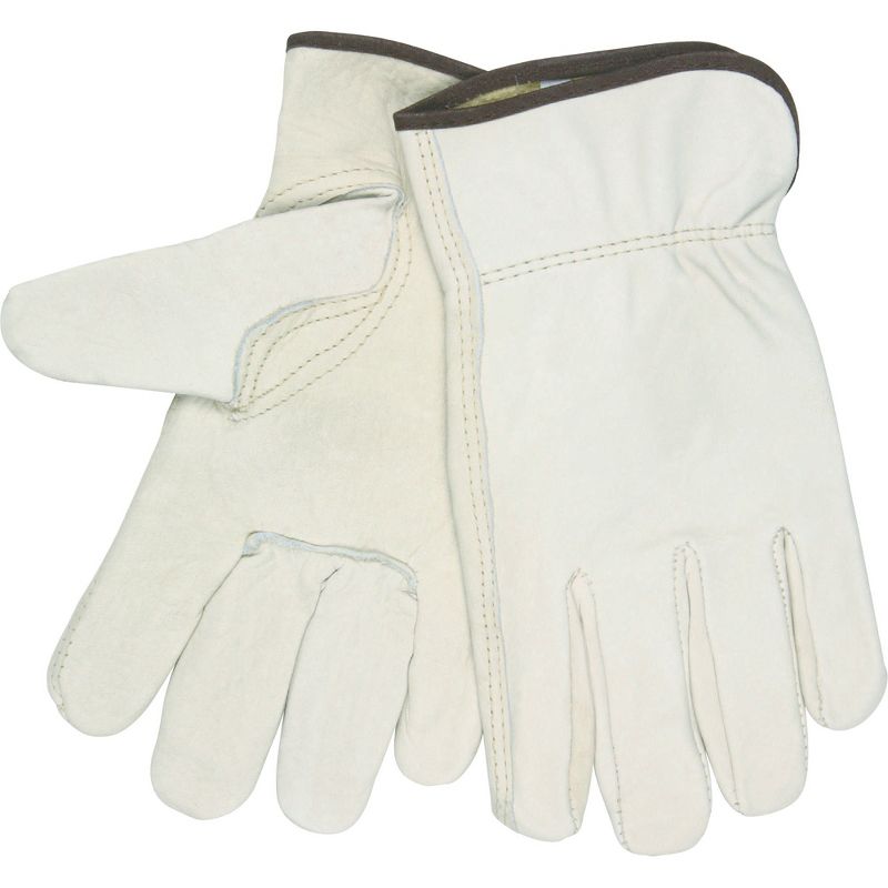 Memphis Grain Goatskin Driver Gloves White Large 12 Pairs 3601L