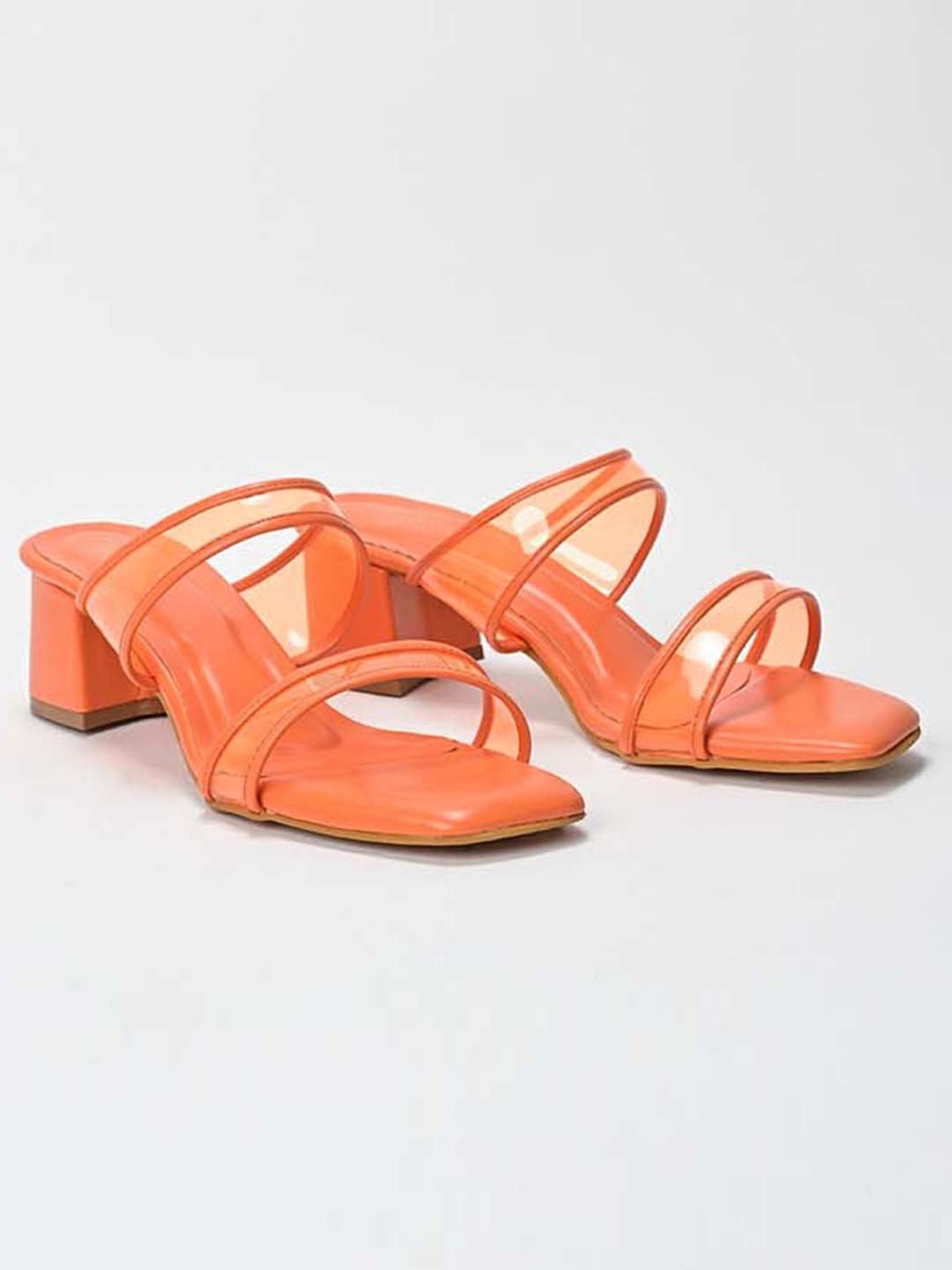 Scentra Women's Orange Casual Sandals