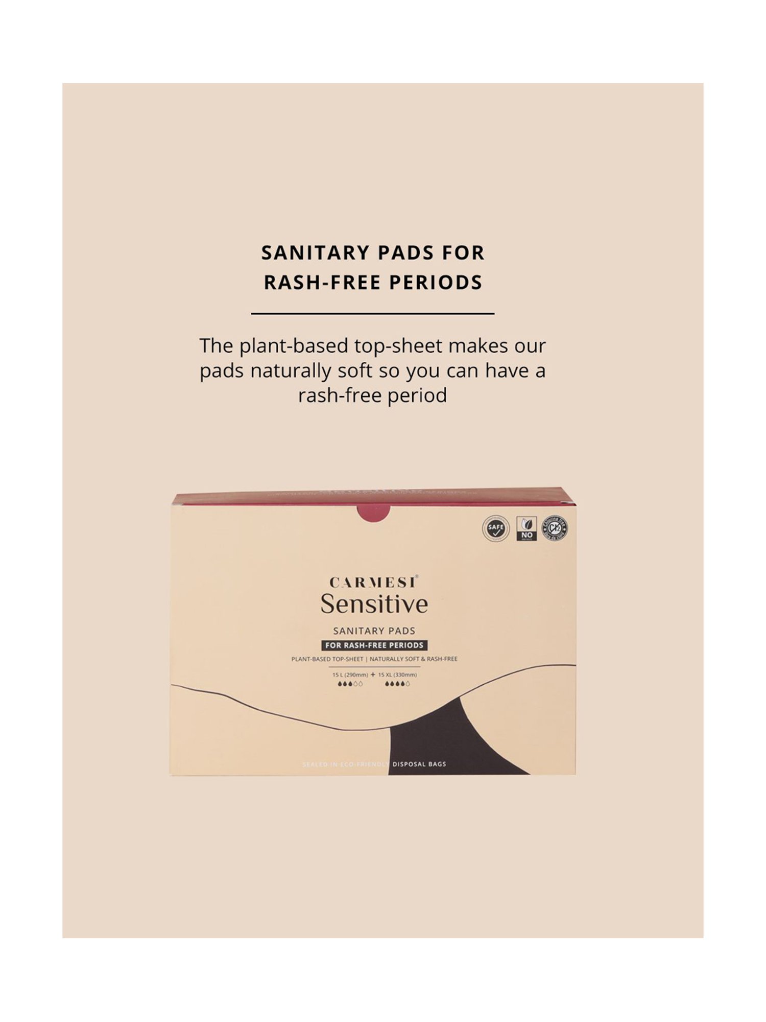 CARMESI Sensitive - 30 Pads - 15 Large + 15 XL