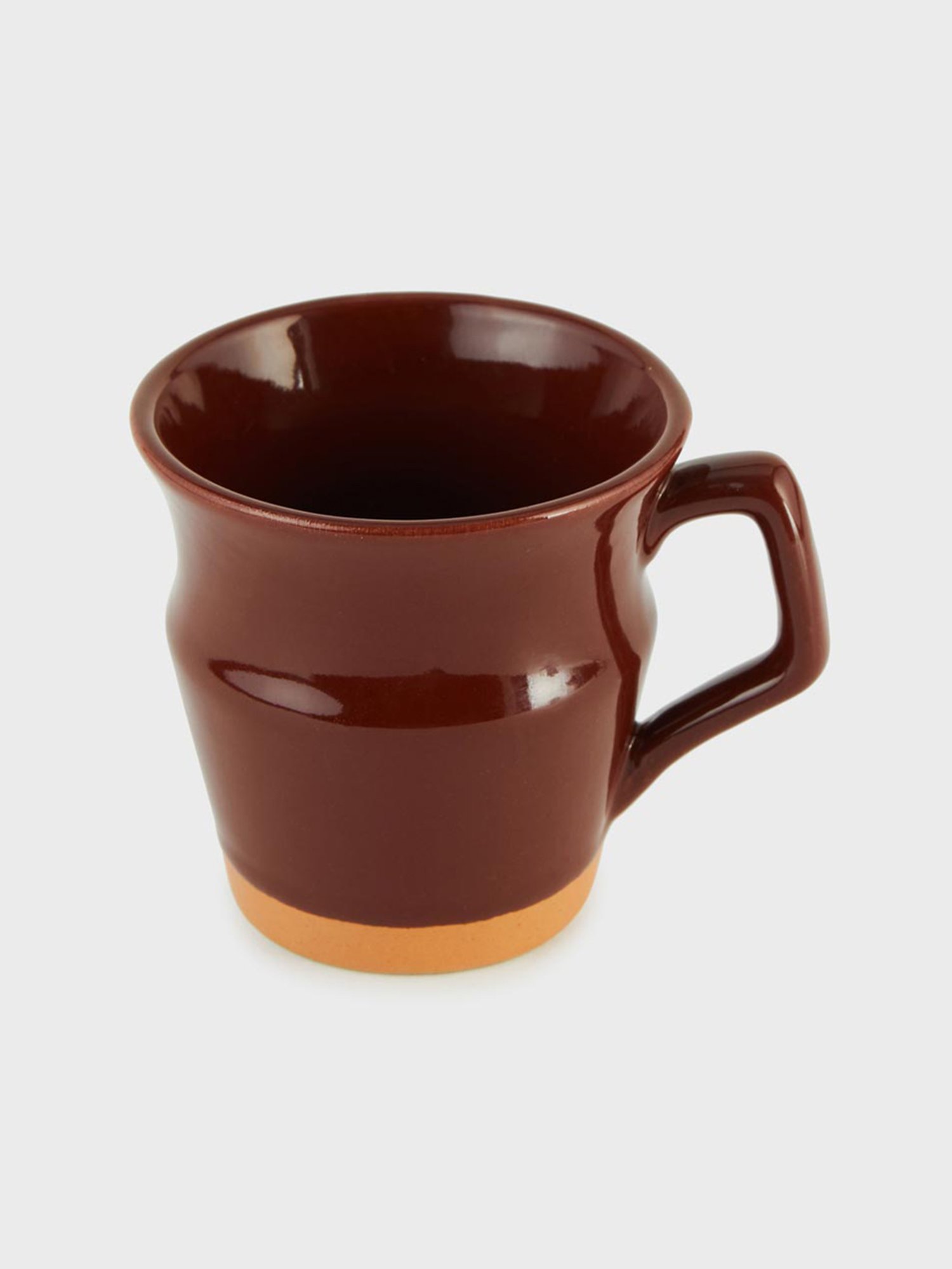 Fabindia Home Adhrit Solid Dark Brown & Orange Ceramic Mug (180 ml)