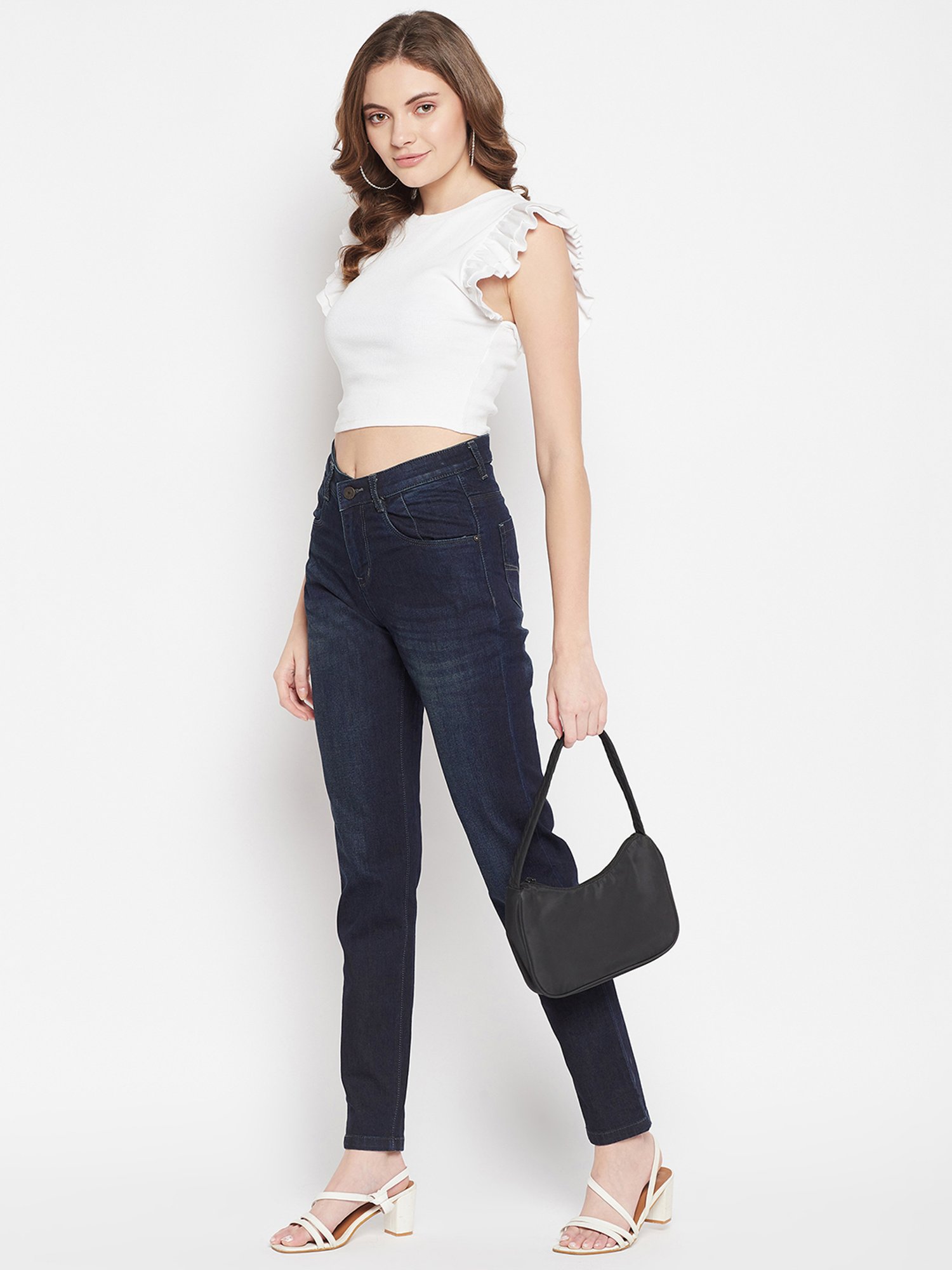 Crozo By Cantabil Blue Regular Fit Mid Rise Jeans