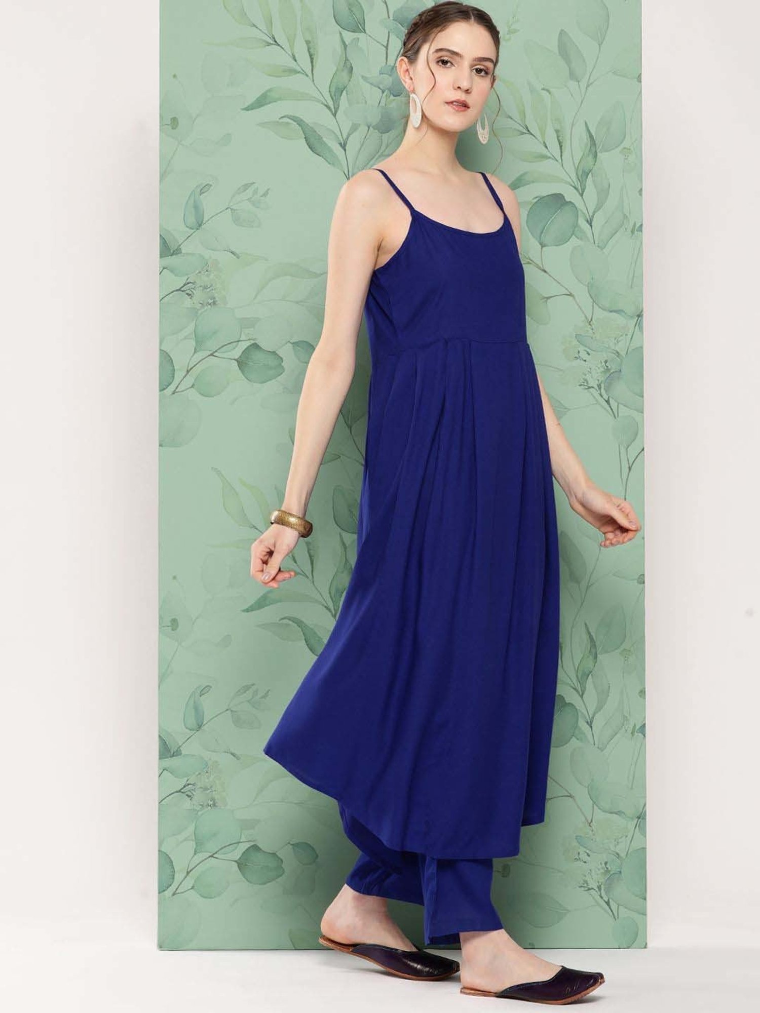 Inweave Blue & White Kurta & Palazzo Set with Dupatta