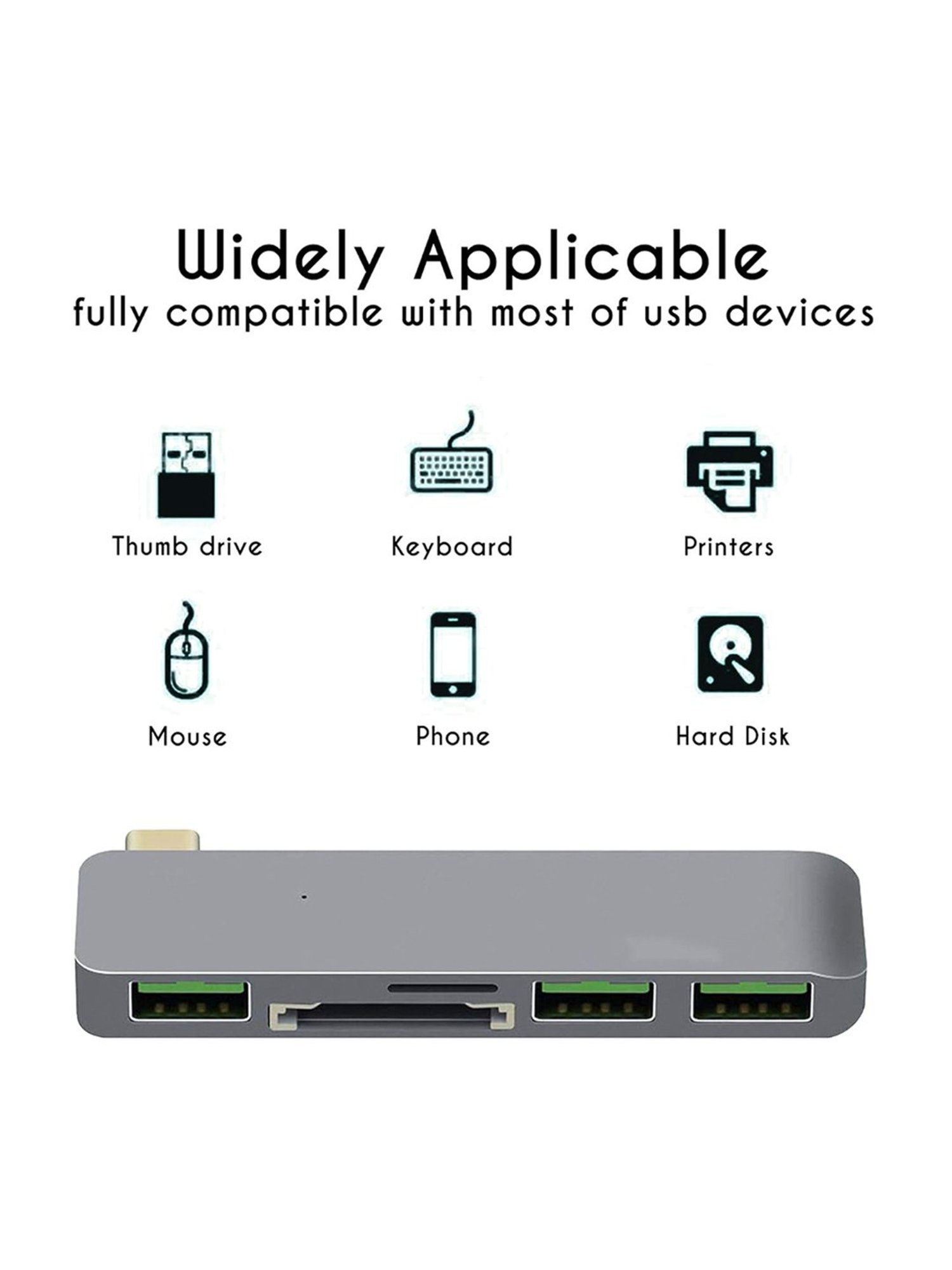 Powerup Aluminum USB Type-C Hub Adapter Dongle