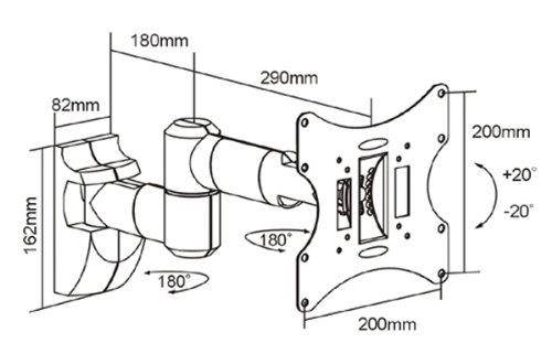 Articulating LCD LED Tv Wall Mount Bracket Full Motion Swivel 22 24 26 32 37 40 Great for Corners
