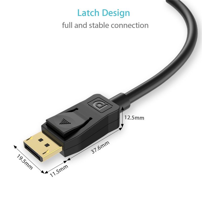 DisplayPort to DisplayPort 6 Feet Cable, YXwin DP to DP Male to Male Cable Gold-Plated Cord, Supports 4K@60Hz, 2K@144Hz Compatible for Lenovo, Dell, HP, ASUS and More