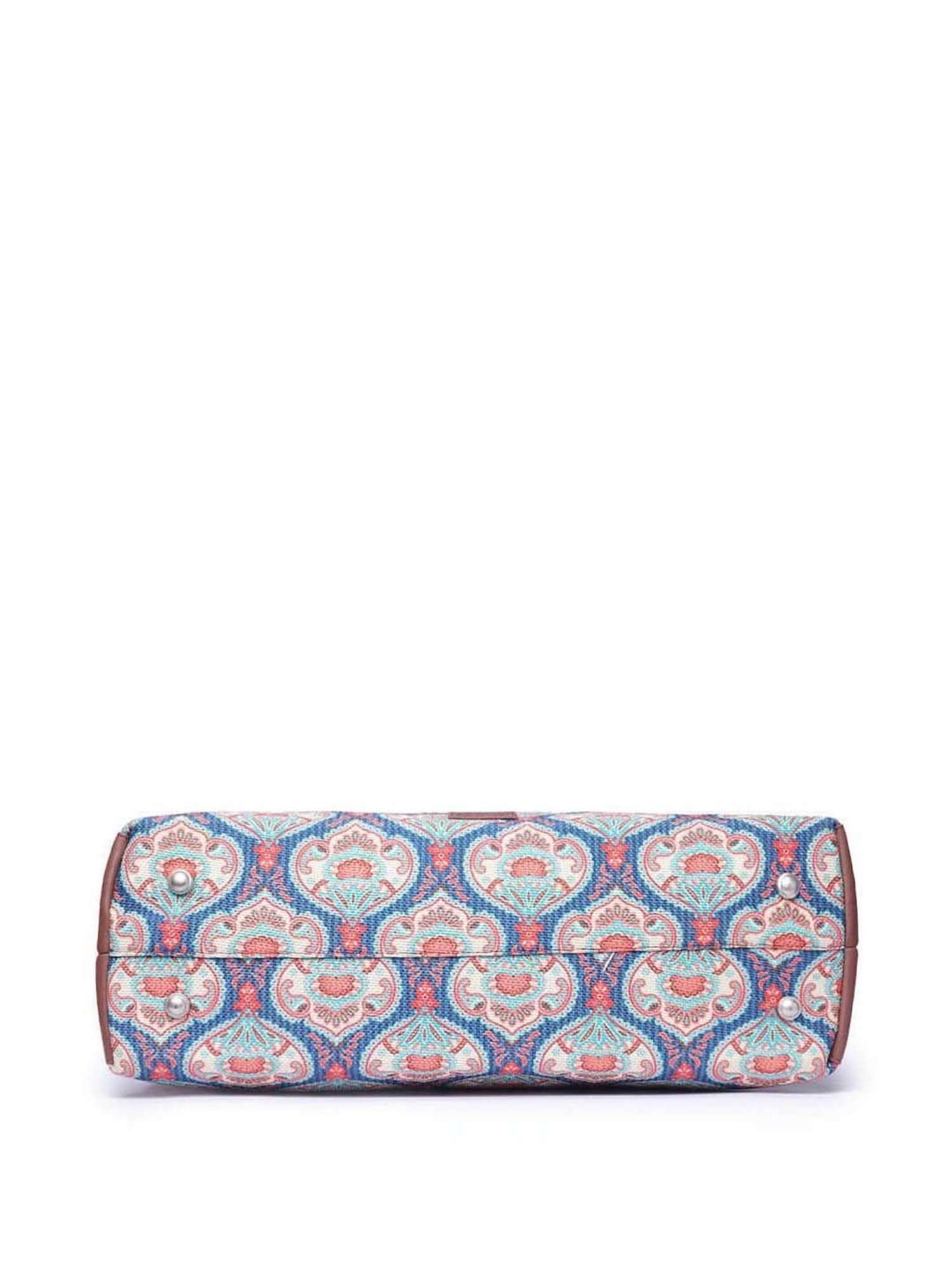 ZOUK Blue Printed Large Laptop Tote Handbag