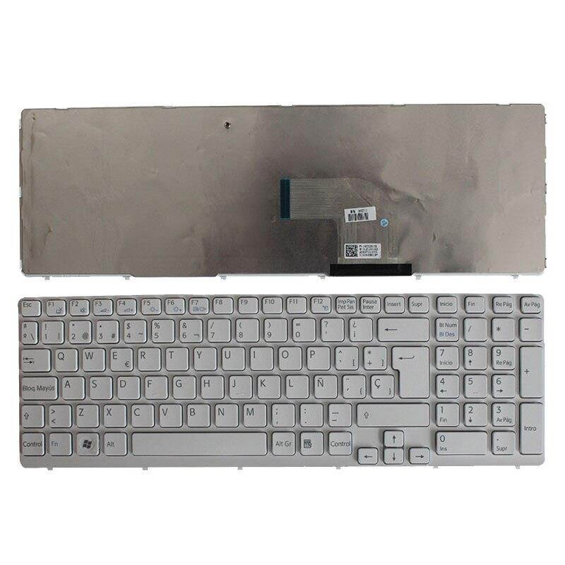 NEW Spanish keyboard  FOR sony vaio SVE151J13M SVE1511X1EB SVE1512E6EW SVE1512F1RW  witte Spanish Laptop Keyboard
