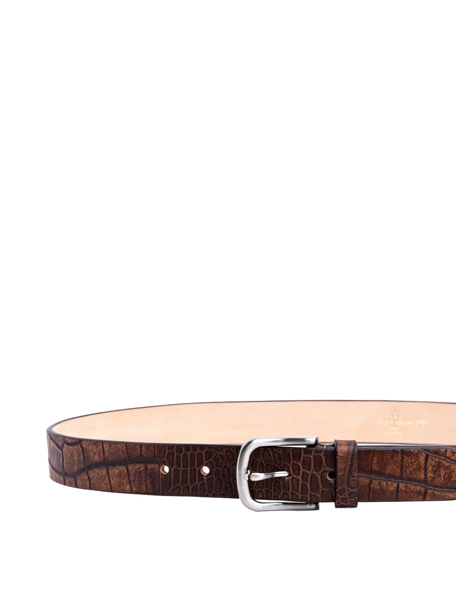 James Aston Brown Leather Waist Belt for Men