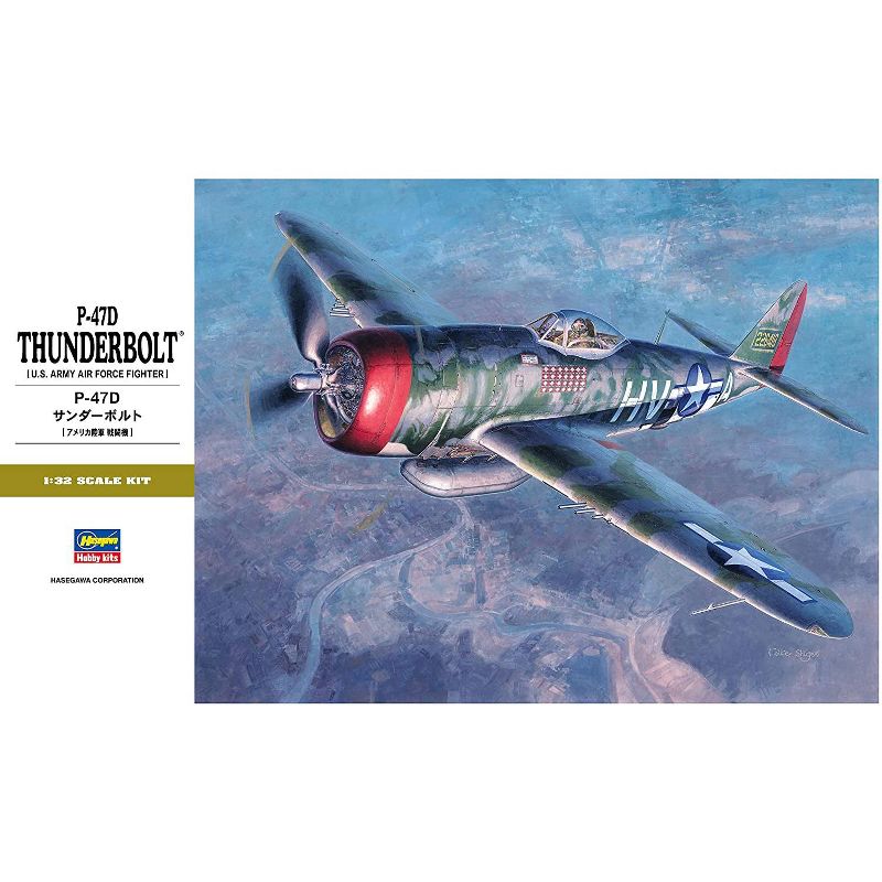 Hasegawa 08077 P47-D Thunderbolt Aircraft 1/32 Scale Model Kit