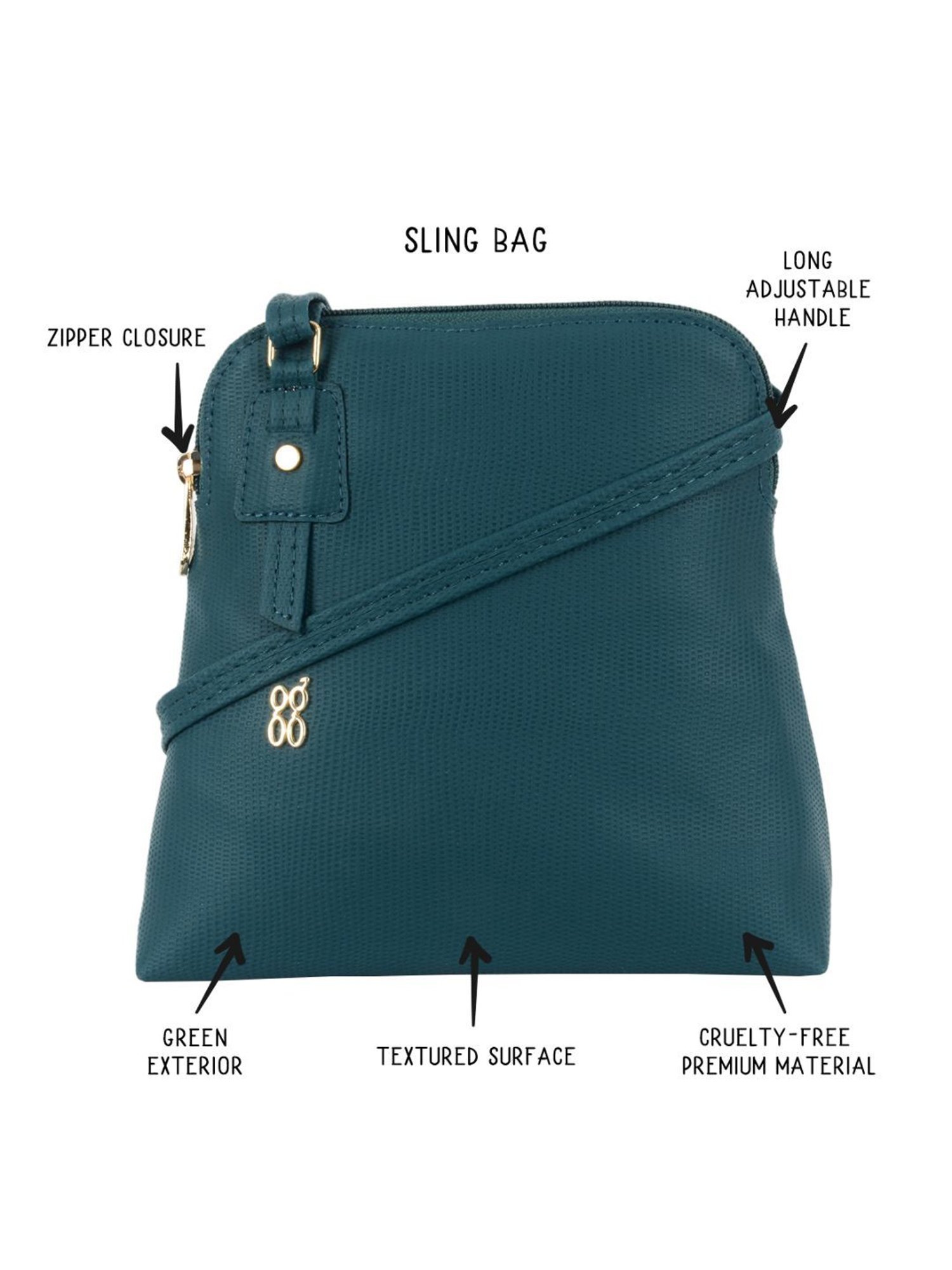 Baggit Teal Textured Large Cross Body Bag