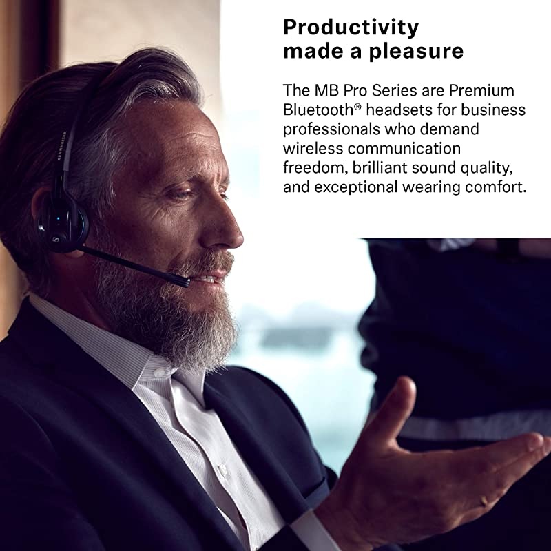 MB Pro 1 506041 SingleSided Wireless Bluetooth Headset | For Mobile Phone Connection | w HD Sound Noise Cancelling Microphone Black