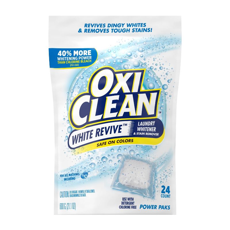 OxiClean White Revive Laundry Whitener + Stain Remover Power Paks - 24ct