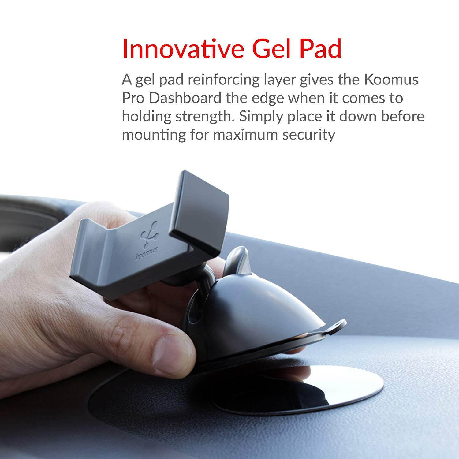 Koomus Pro Dash Universal Dashboard Windshield Smartphone Car Mount Holder for All iPhone and Android Devices