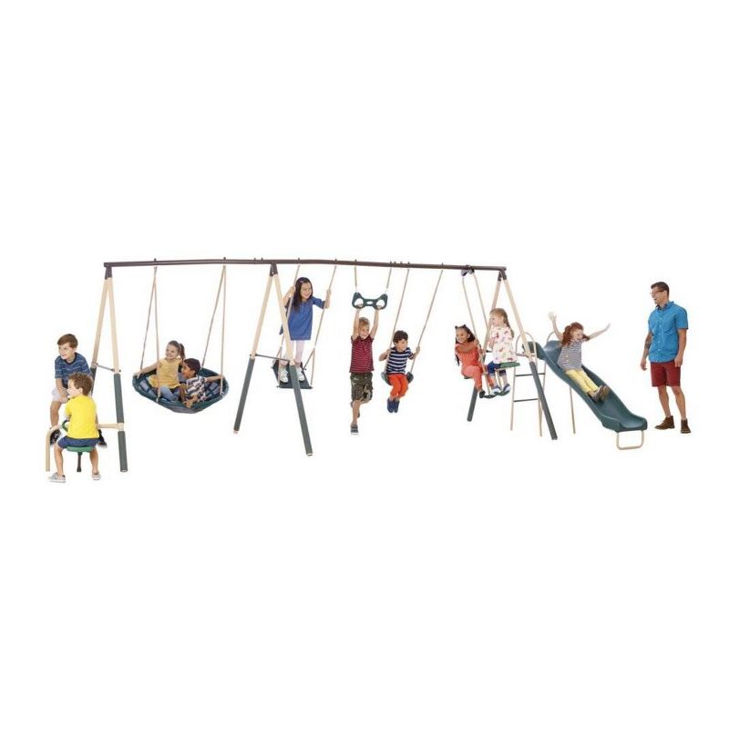 XDP Recreation Deerfield 10 Child Capacity Kids Swing Set Outdoor Playground