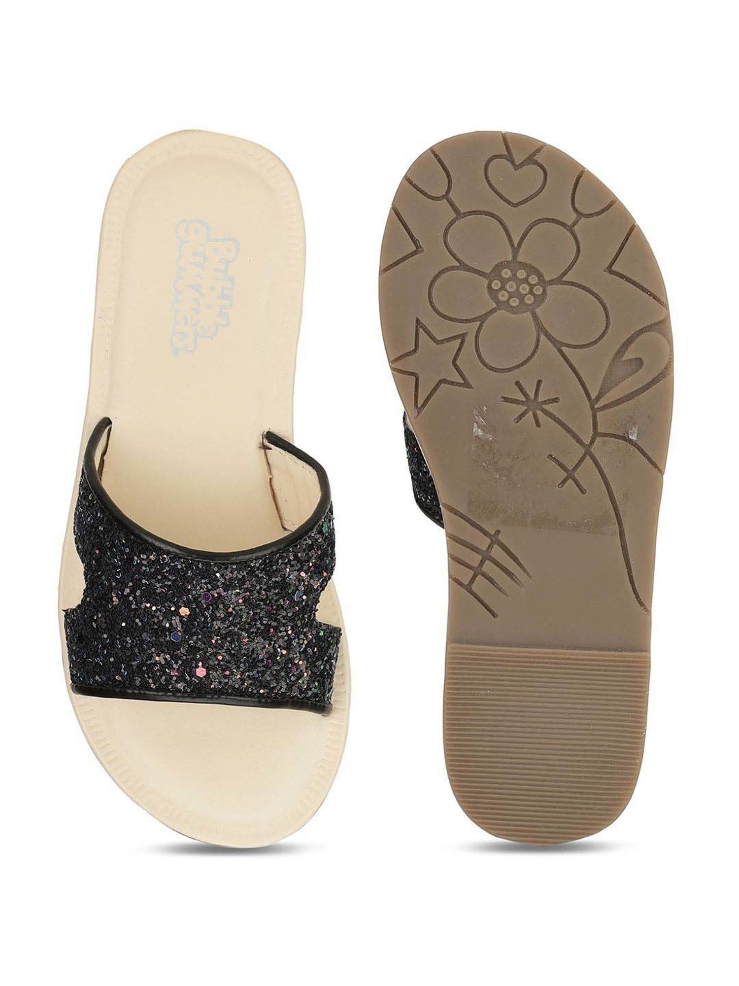 Shoetopia Kids Black Toe Ring Sandals