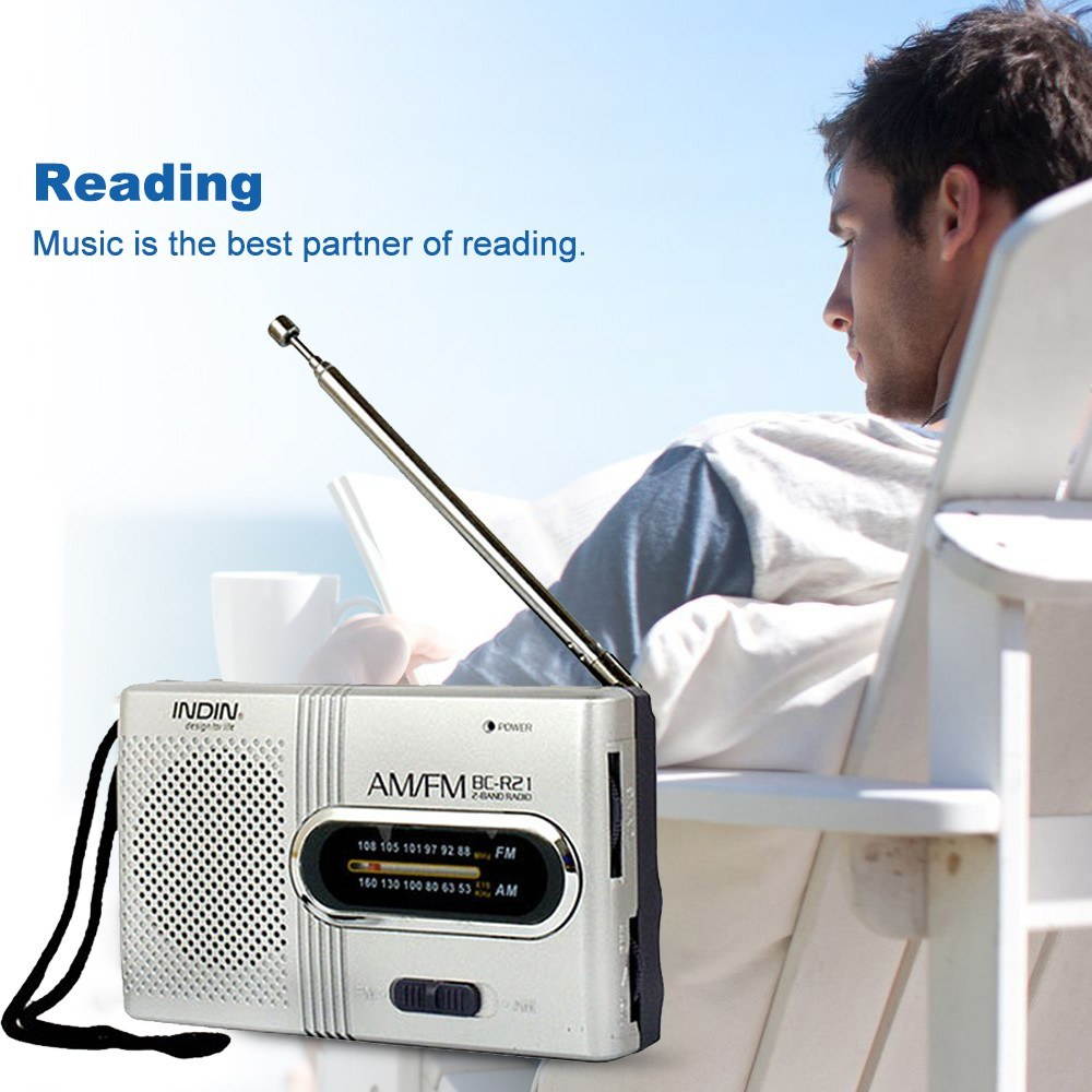 Mini Radio Portable Speaker AM FM Adjustable Telescopic Antenna Pocket Radios