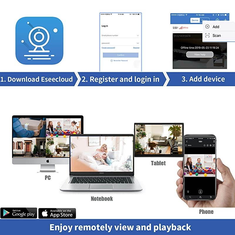 Camera System Wireless,8 Channel Home Outdoor Wireless Surveillance Camera System and 4Pcs 1080P WiFi Weatherproof IP Camera with Night Vision,Remote View,2TB Hard Drive