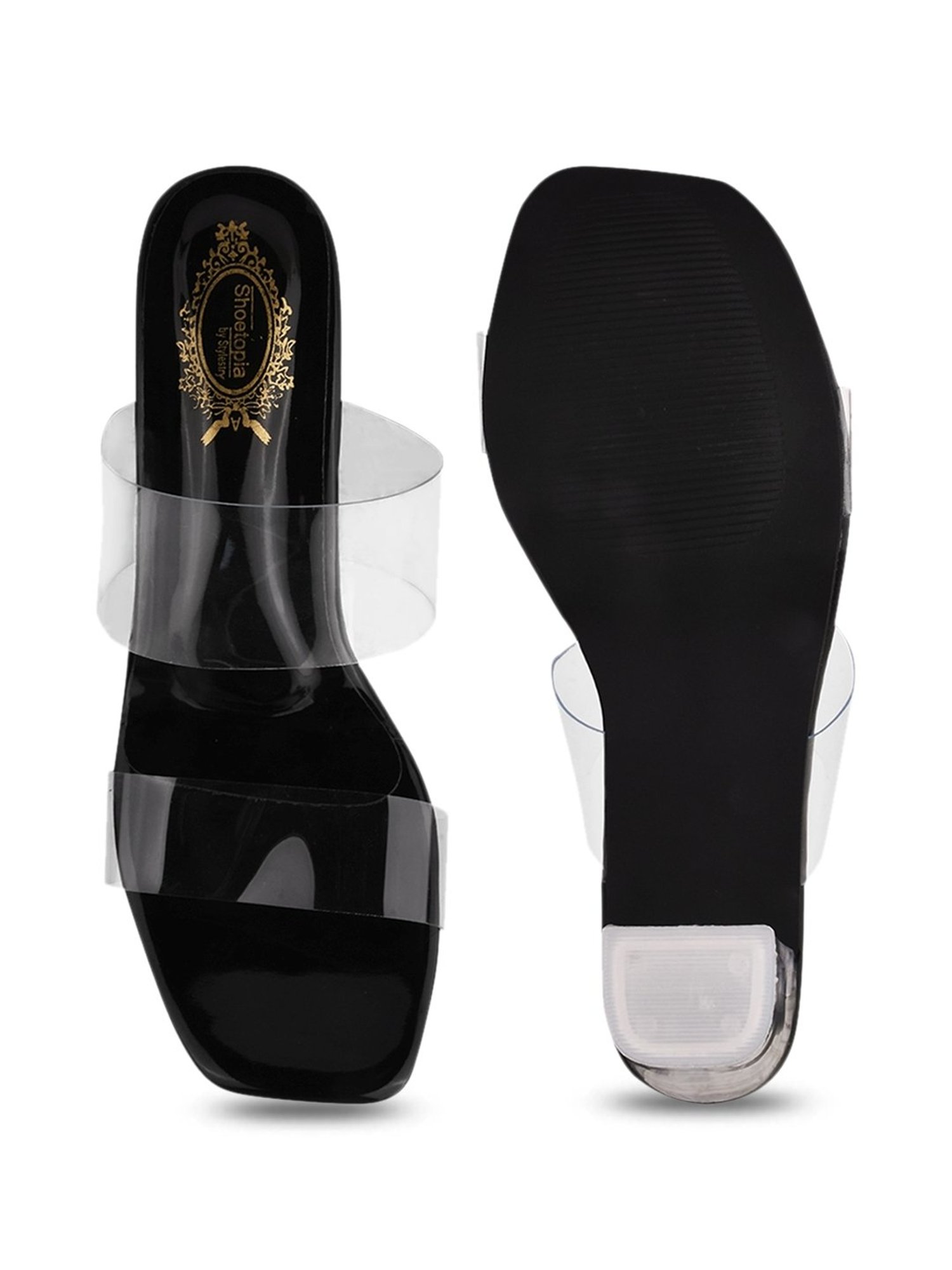 Shoetopia Women's Black Casual Sandals