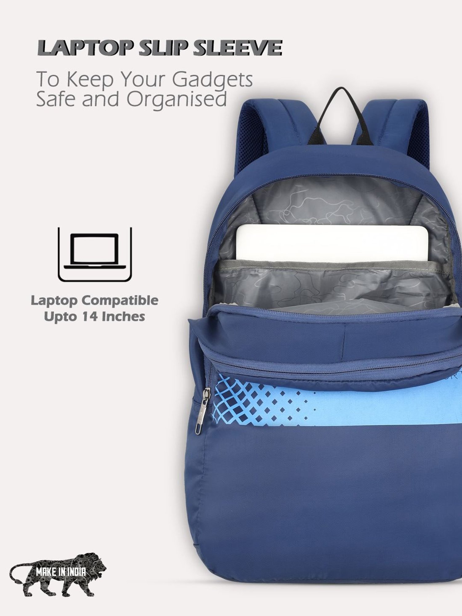 Lavie Sport Speedo 23L College Backpack For Boys & Girls|Men & Women (Navy)