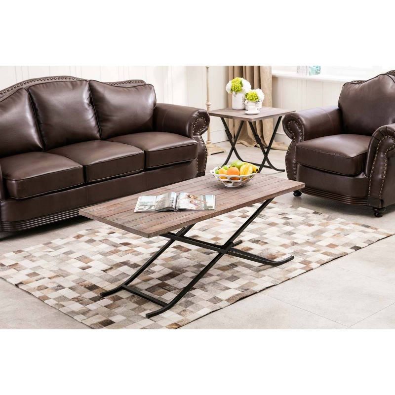 Miriam Cocktail Table Weathered Fir & Black - Boraam