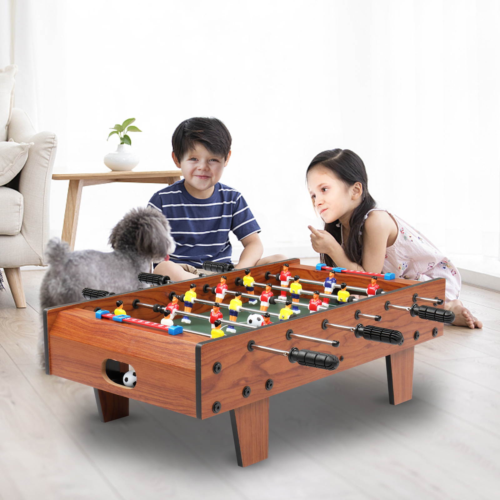 27 inch indoor foosball table solid wood color durable ergonomic handle unlimited home entertainment