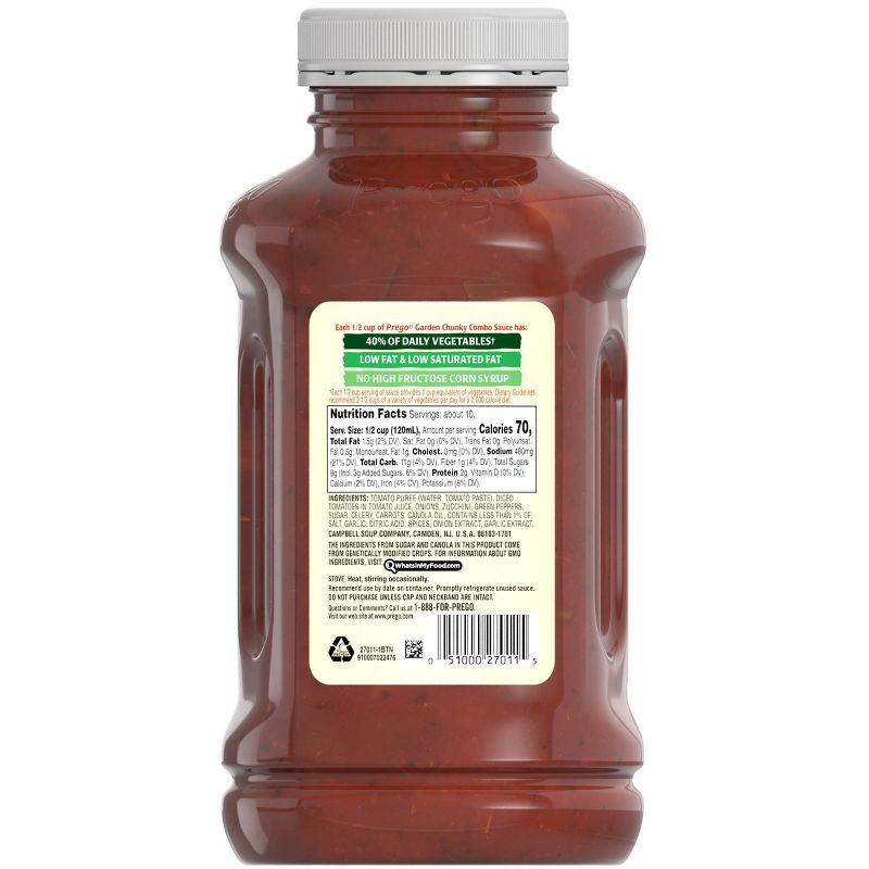 Prego Chunky Garden Combo Italian Sauce 45oz