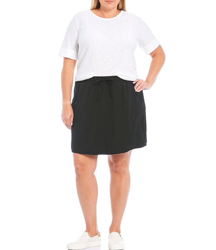 Intro Plus Size Activeease Drawstring Faux Wrap Skort
