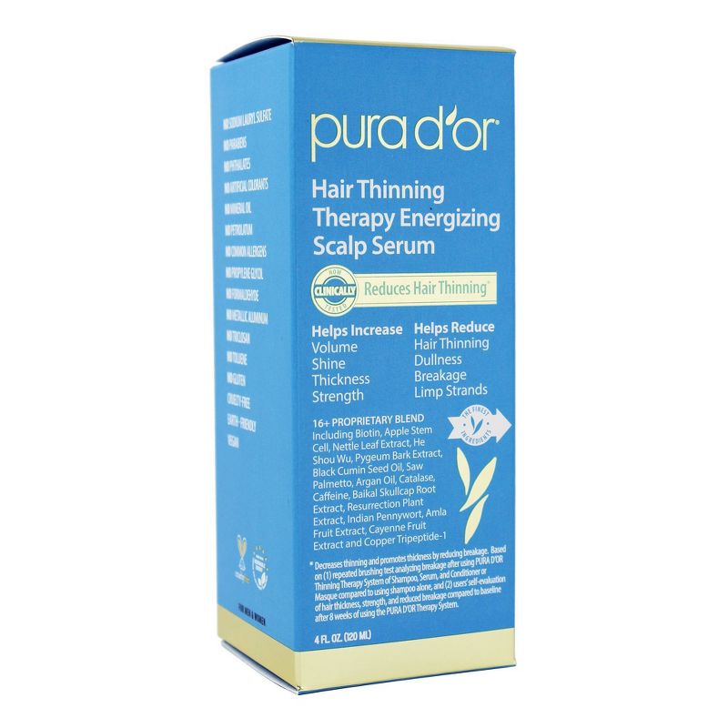 Pura d'or Hair Thinning Therapy Energizing Scalp Serum - 4 fl oz