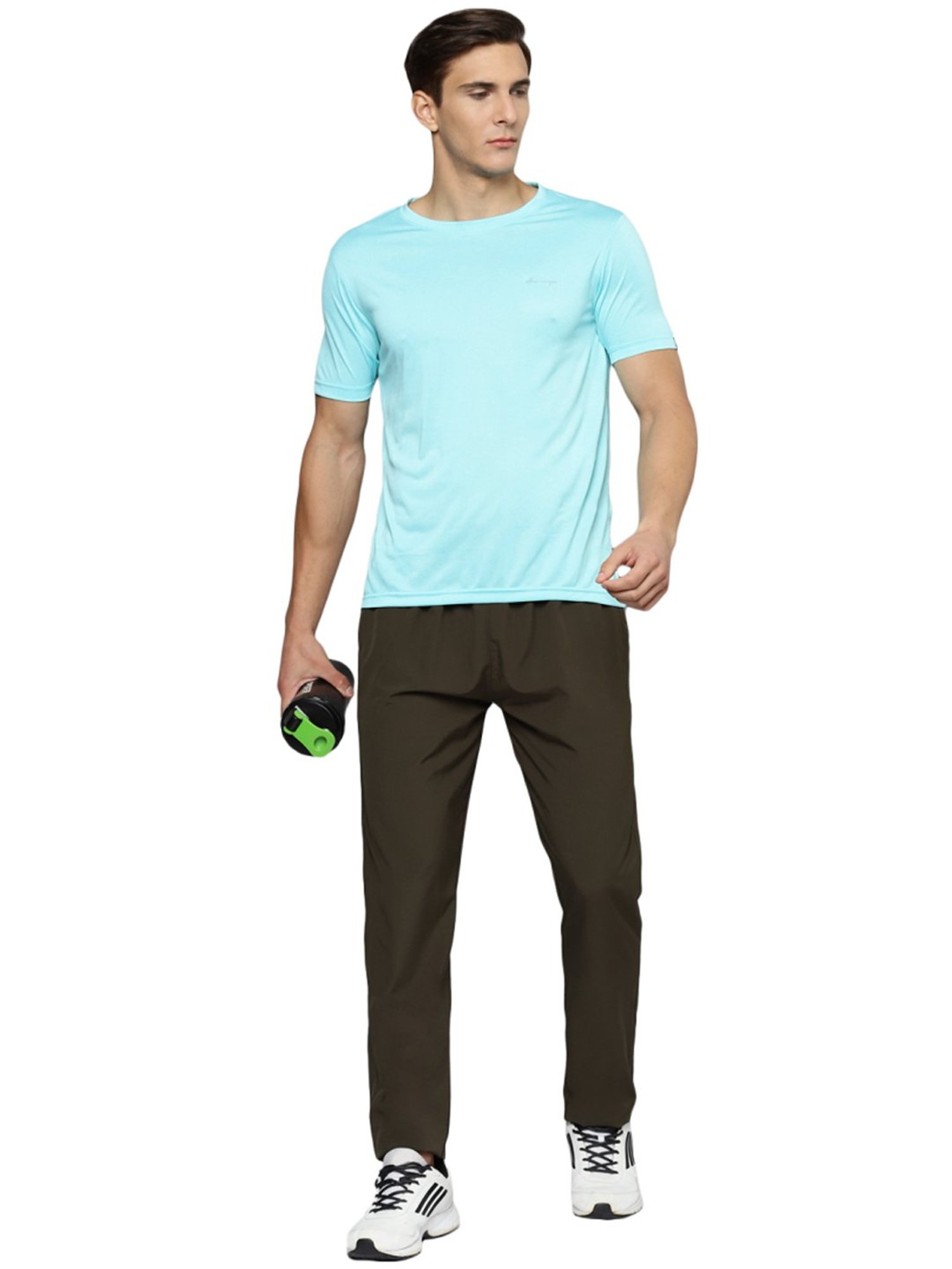 Allen Cooper White Regular Fit Self Pattern T-Shirts