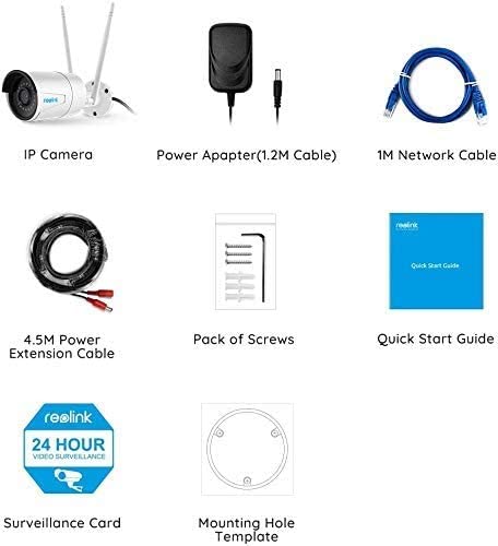 Security Camera, Reolink 4MP HD Plug-in WiFi Security Camera for Indoor Outdoor, 2.4/5Ghz WiFi, Night Vision, IP66 Waterproof, Motion Detection, Work with Google Assistant, Audio Recording, RLC-410W