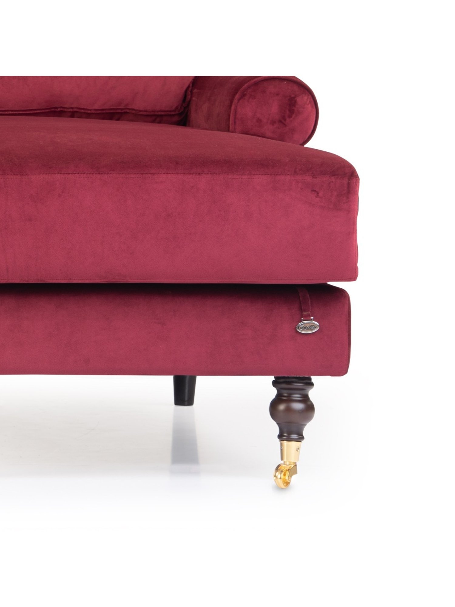 Durian Ruse X Odyssey Edit Ruby Red Fabric L Shaped Sofa
