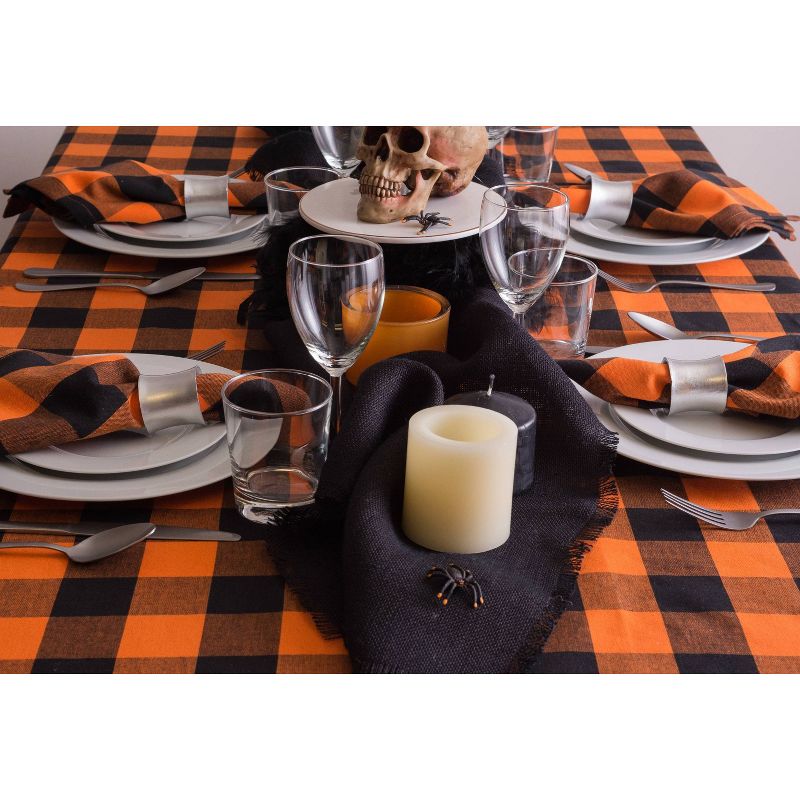 60"x104" Buffalo Check Tablecloth Orange - Design Imports