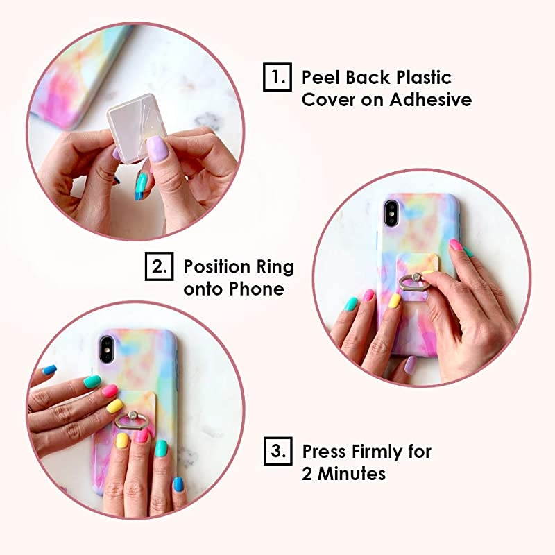 Cell Phone Ring Holder Finger Ring amp Stand Improves Phone Grip Compatible with iPhone Galaxy and Most Cases Except SiliconeLeather Orange Camo