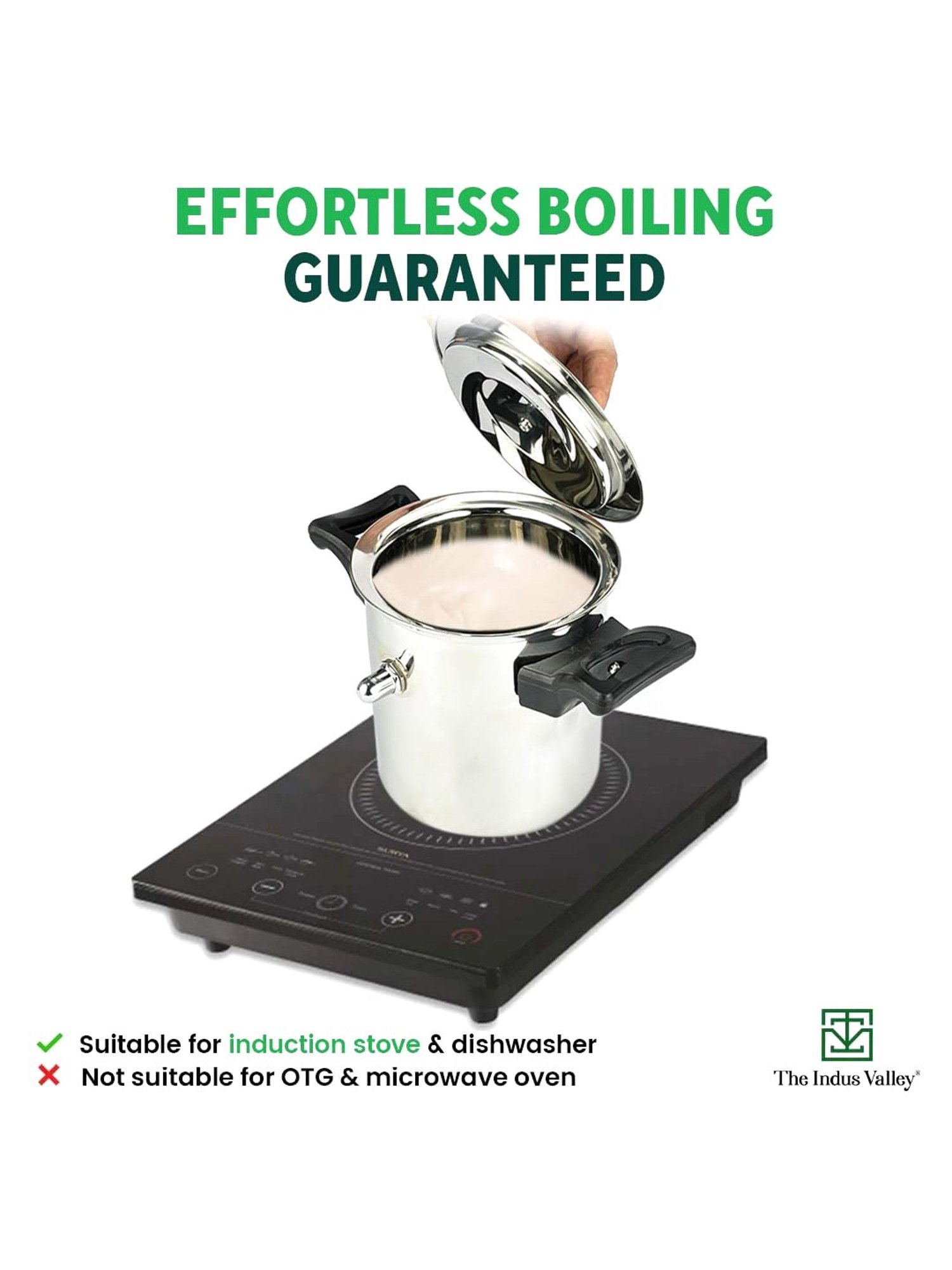 The Indus Valley Silver Stainless Steel Milk Cooker (Dia:13.5cm, 1Ltr)