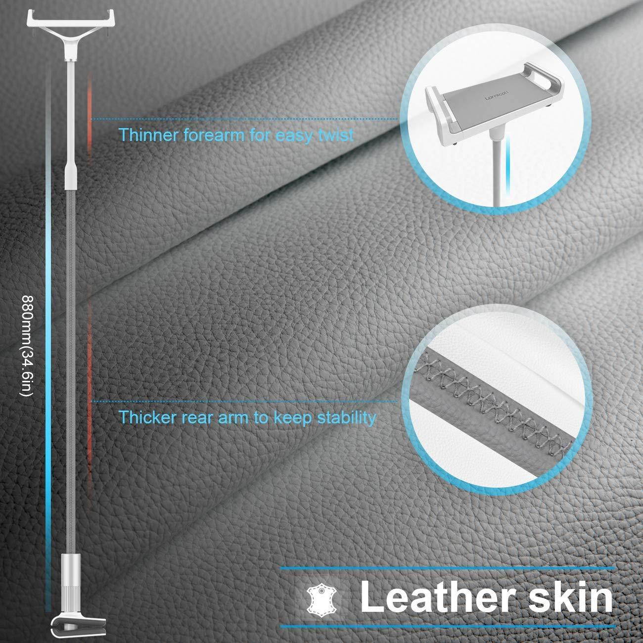 Gooseneck Tablet Holder, Lamicall Tablet Stand: Flexible Arm Clip Tablet Mount Compatible with iPad Mini Pro Air, Nintendo Switch, Samsung Galaxy Tabs, More 4.7-10.5" Devices - Gray